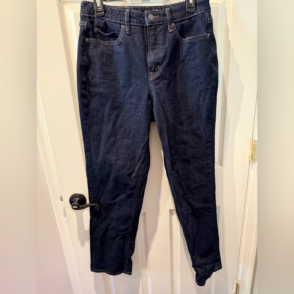Old Navy Dark Indigo High-Rise Straight Leg Jeans